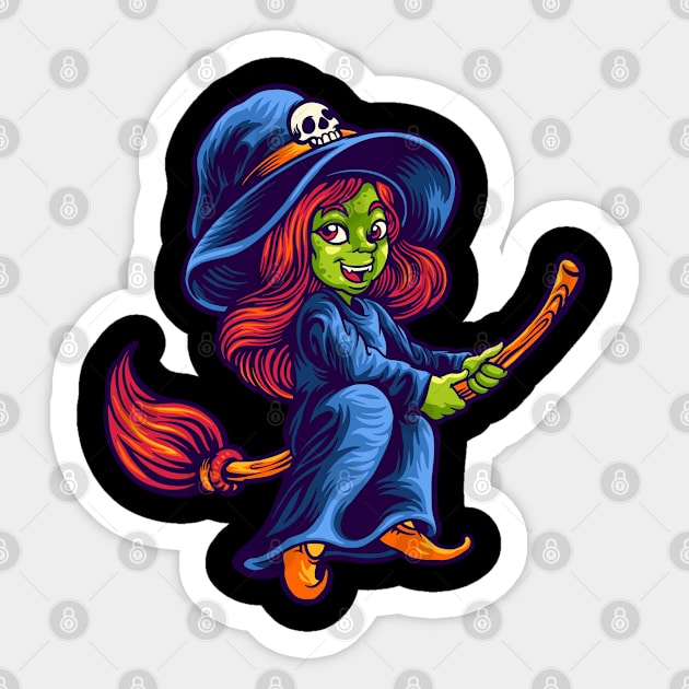 Halloween witch Sticker by sharukhdesign